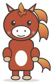 Ember, a small red cartoon horse with a flame for a mane